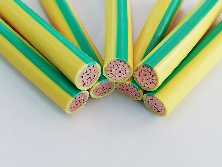 Yellow green earth cable